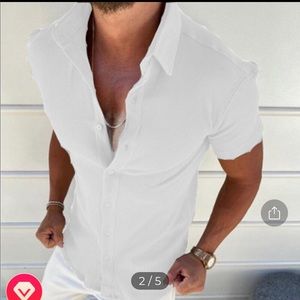 Men’s solid color short sleeve shirt